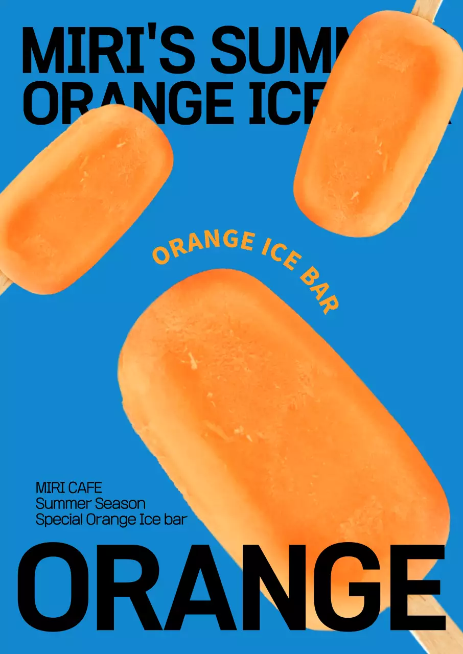 시원한 파란색 배경의 트랜디한 아이스크림 메뉴 소개