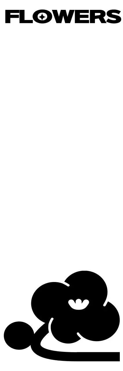 심플하고 힙한 꽃 일러스트와 텍스트 조합 스타일 개인굿즈용 