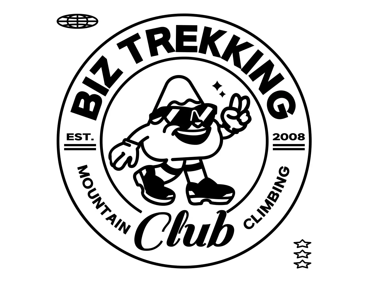 힙한 산 캐릭터 컨셉 산악회 모임 단체 티셔츠