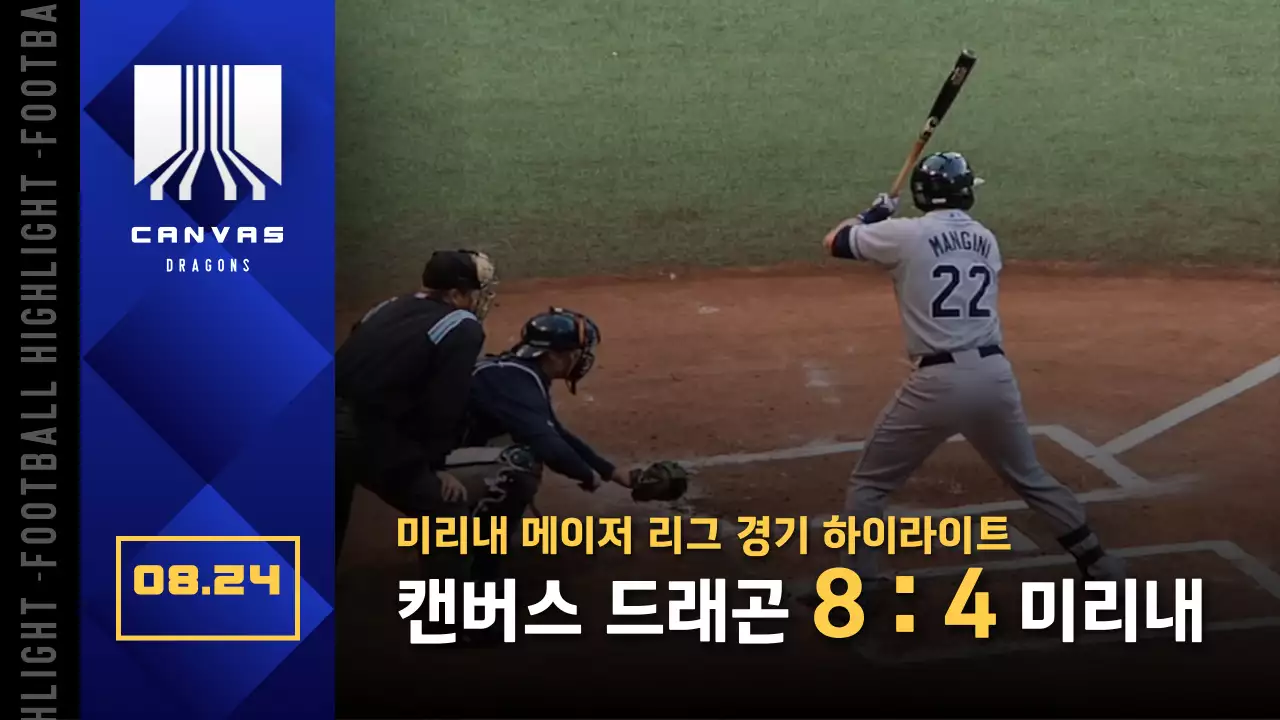 파랑과 노랑의 심플한 야구 하이라이트 표지