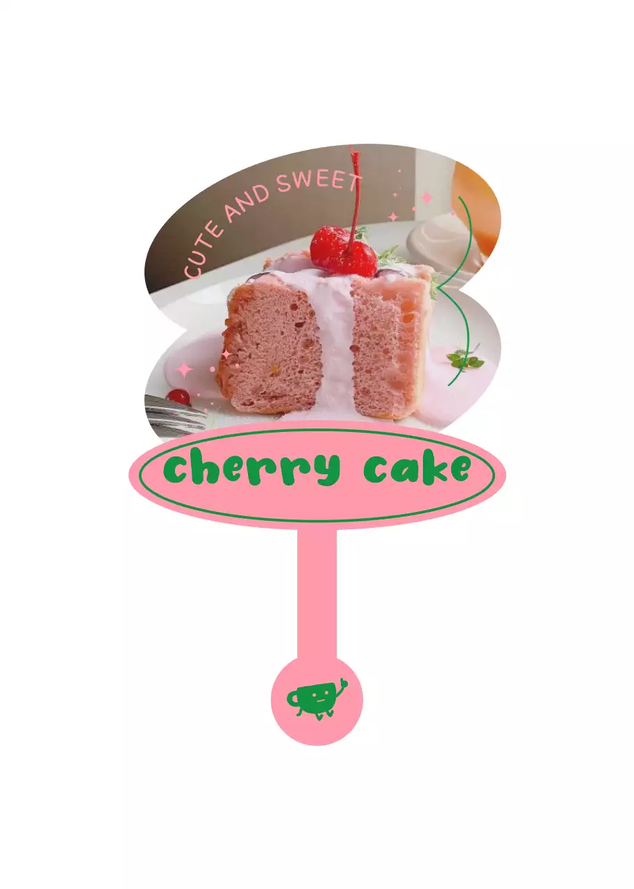 아기자기한 색상의 귀여운 컨셉의 디저트 메뉴 안내용