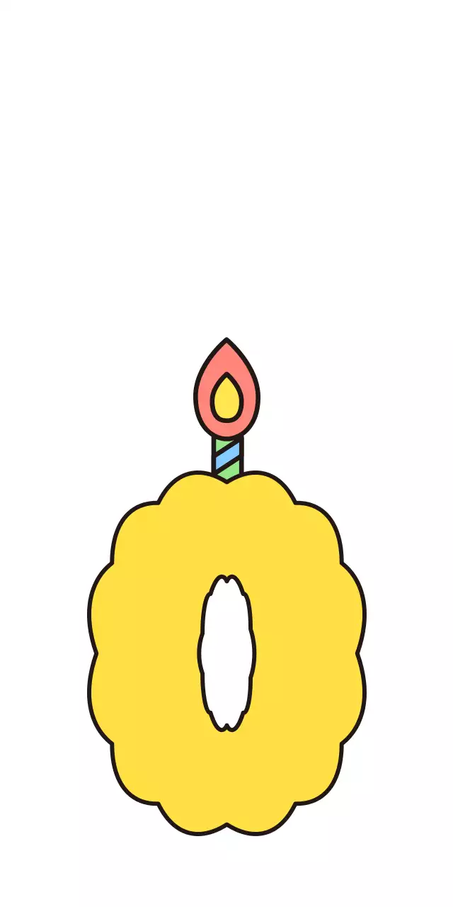 알록달록한 색상의 구름 모양을 한 촛불 모양 장식