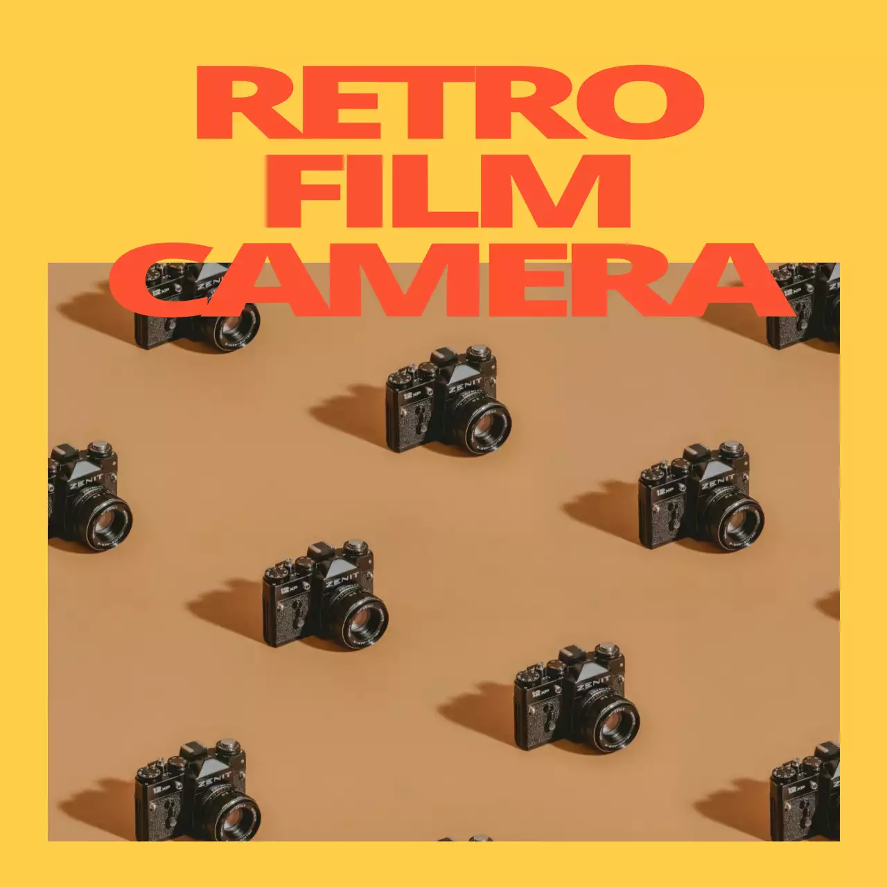 고채도의 눈에 띄는 색상을 사용한 프레임과 사진이 있는 힙한 컨셉의 굿즈