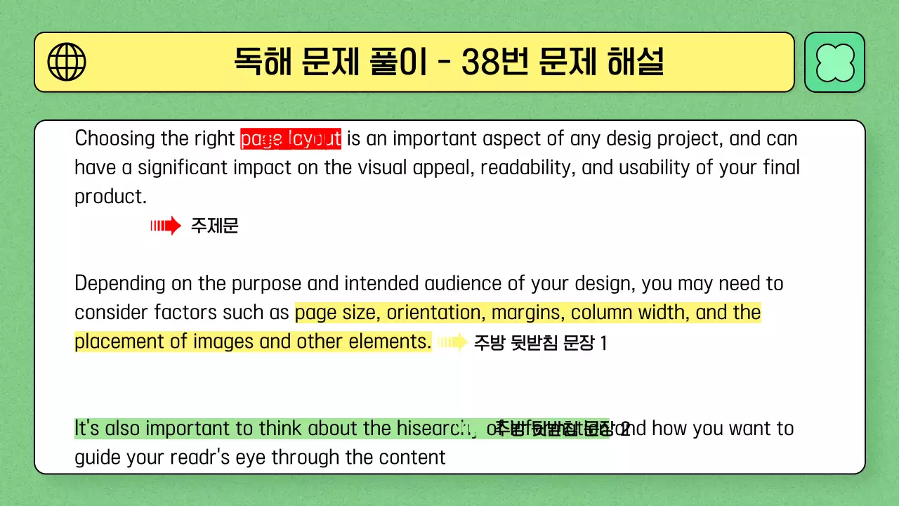 연두색과 심플한 라인 일러스트를 활용한 교육 테마