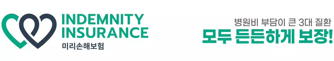 청록색과 검정색의 손해보험 로고와 텍스트가 있는 보험 상품 홍보용