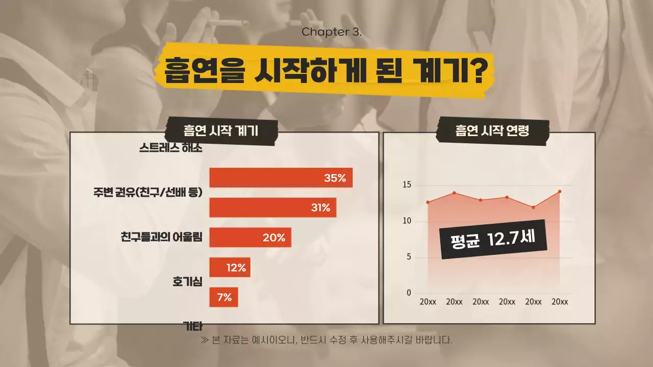 베이지 팝아트 콜라주 컨셉의 청소년 금연 교육