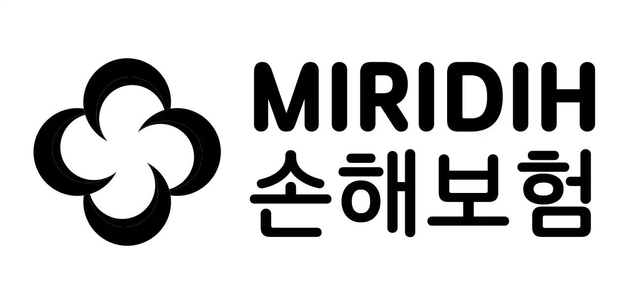 모던하고 둥근 네잎크로버형 심볼 로고 스타일 보험 정보 안내 및 홍보 