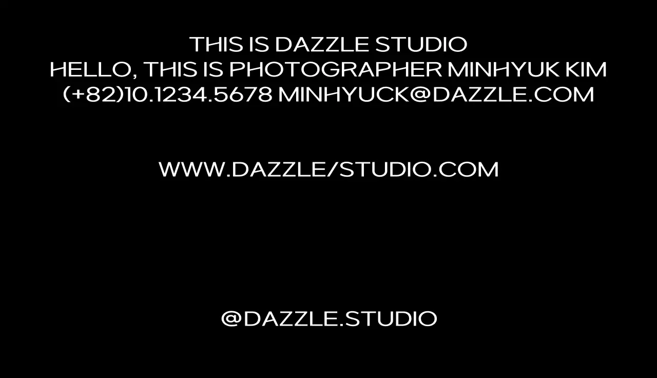 검정색과 하얀색의 심플하고 힙한 로고 스타일 포토그래퍼 정보 안내