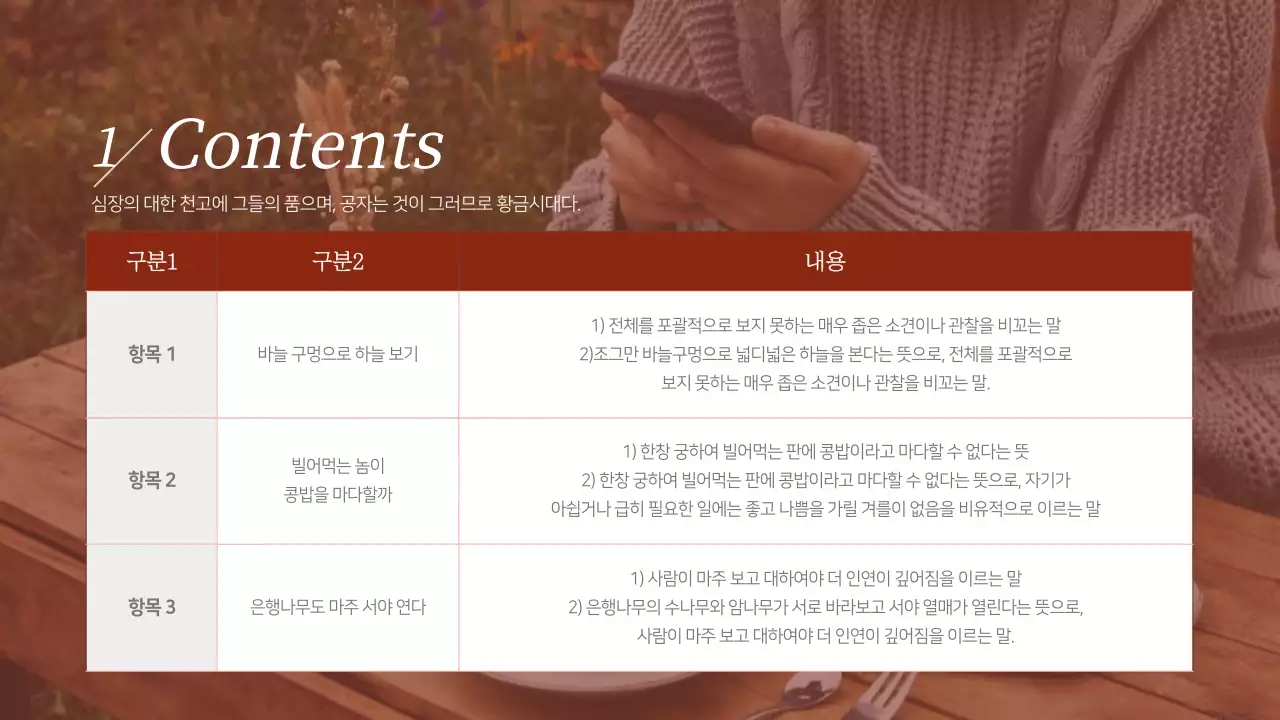 버건디의 사진 레이아웃