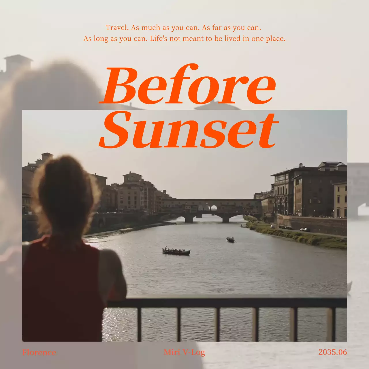 베이지와 주황색의 감성적인 여행 브이로그