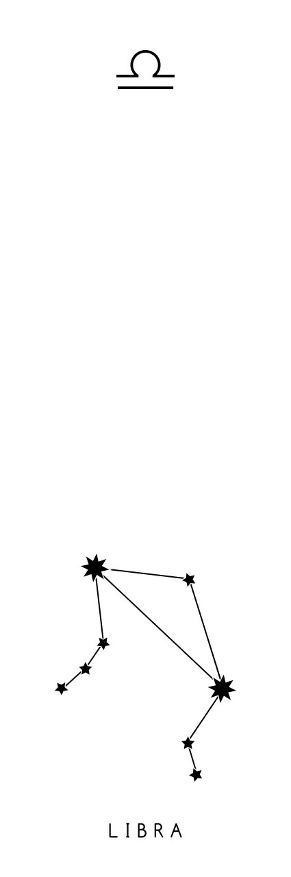 검정색의 별자리 모양과 심볼이 있고 빛나는 효과 일러스트가 있는 기념 굿즈