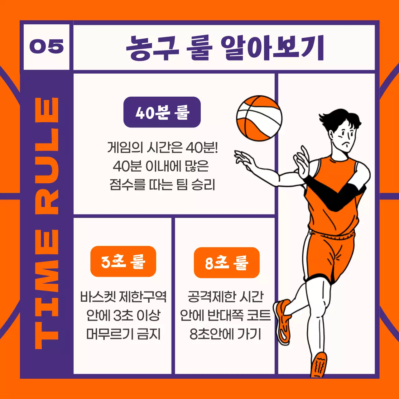 주황색 보라색의 농구 용어 안내