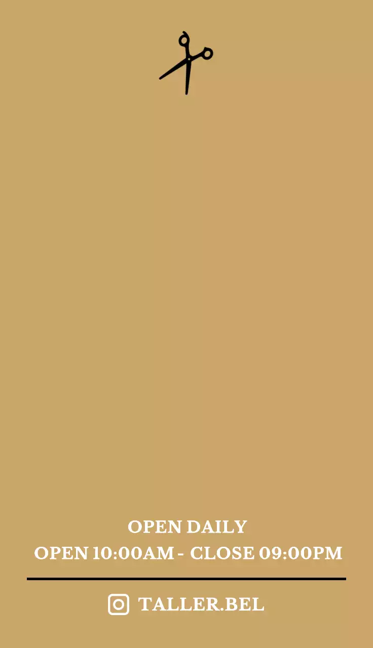 흰색과 검정색의 심플한 디자인의 미용실 홍보용