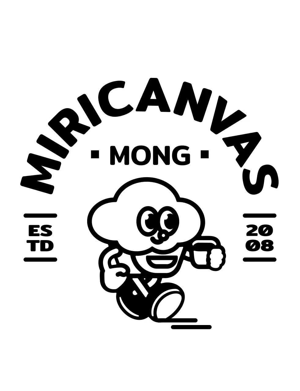 심플하고 귀여운 컵케이크 일러스트가 들어간 앰블럼 로고 스타일 카페