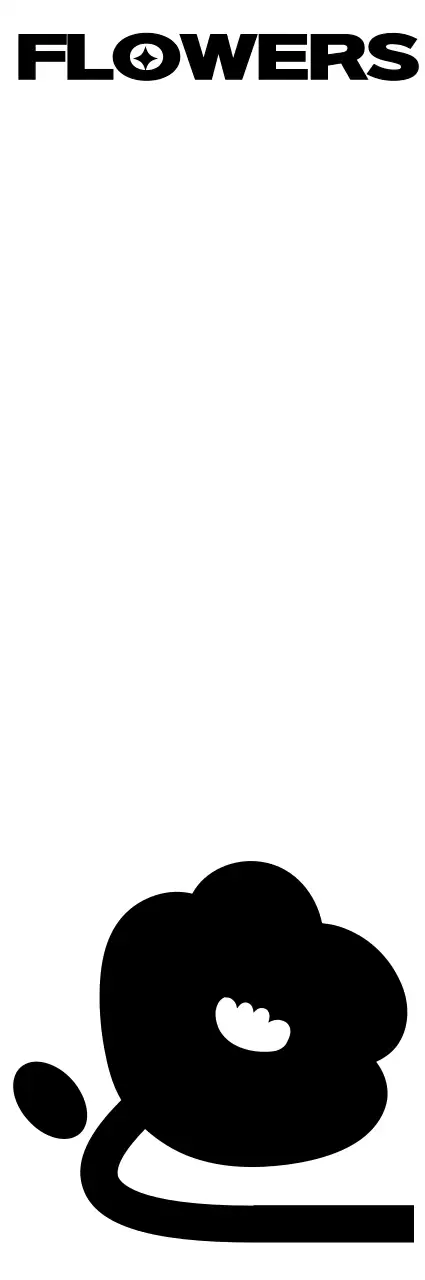 심플하고 힙한 꽃 일러스트와 텍스트 조합 스타일 개인굿즈용 