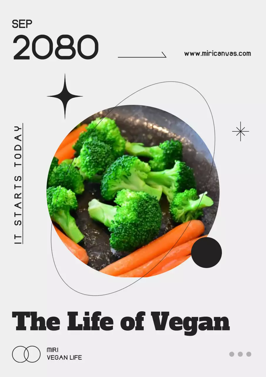 검정색과 회색의 심플한 비건 마케팅 홍보