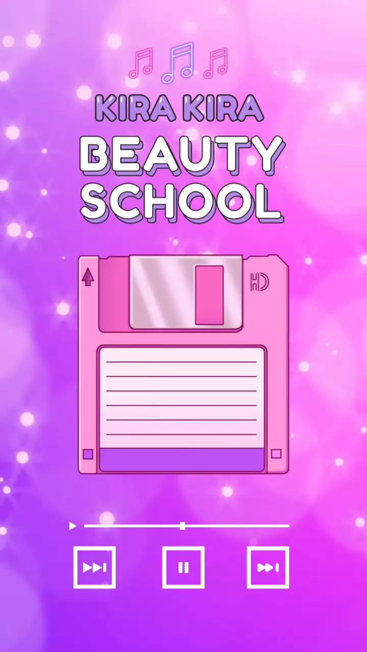 핑크색의 레트로한 반짝이는 음악 플레이어