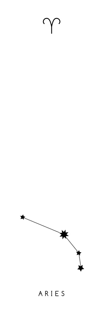 검정색의 별자리 모양과 심볼이 있고 빛나는 효과 일러스트가 있는 기념 굿즈