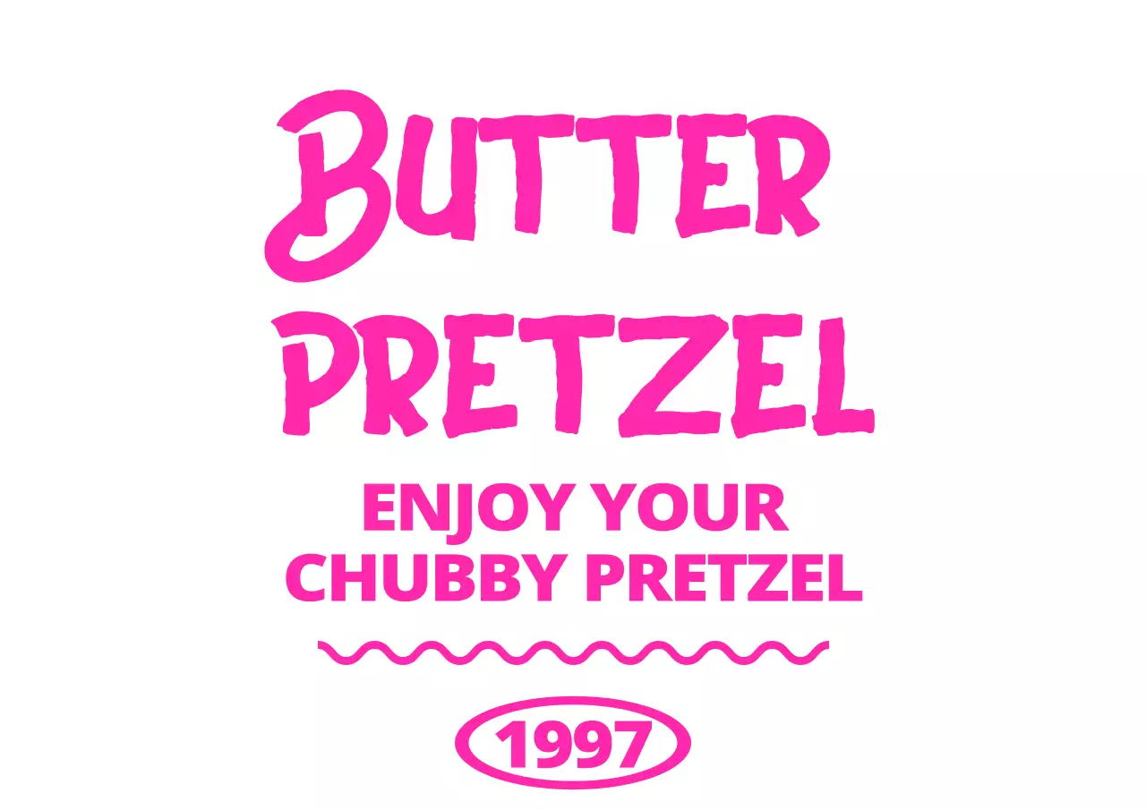 핫핑크색의 영어 텍스트로 이루어진 디저트 가게 홍보용