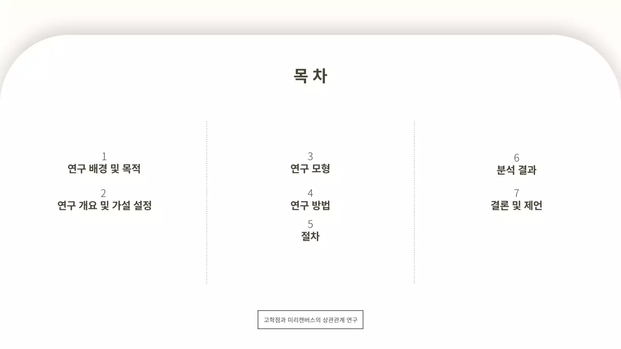 미색의 정돈된 미니멀한 기본 논문 발표