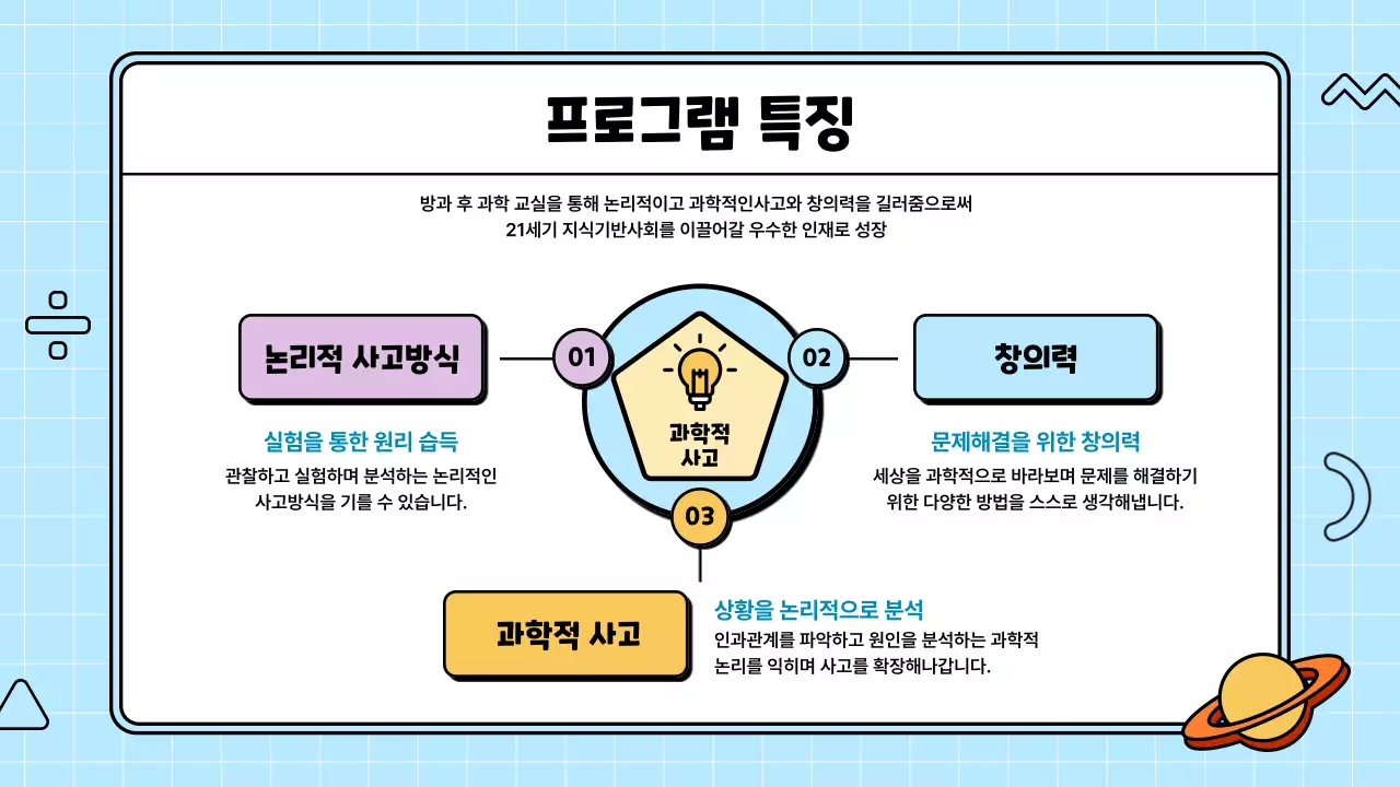 컬러풀한 귀여운 과학 일러스트 수업 운영계획 제안서