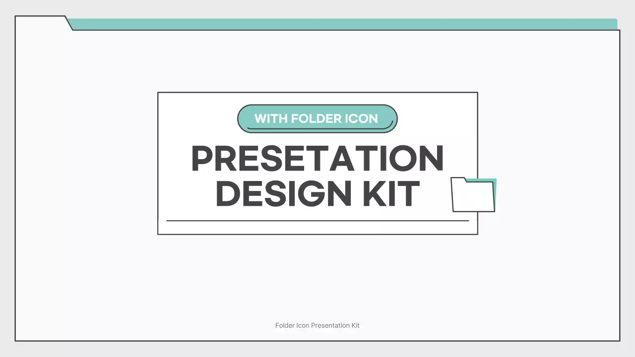 민트색 폴더 아이콘의 깔끔한 과제 발표 프레젠테이션 키트