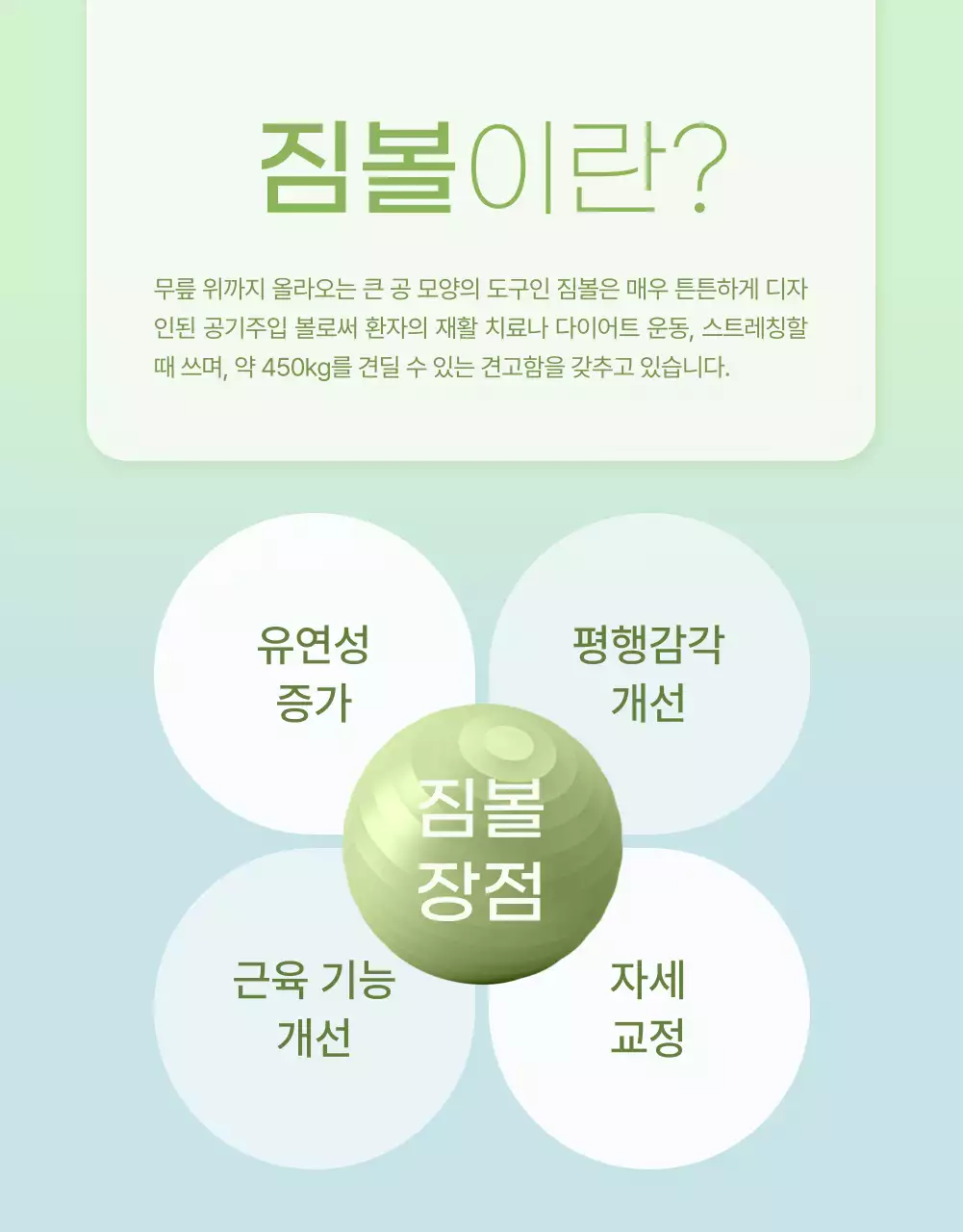 보라색과 연두색과 파란색의 예술적인 느낌의 짐볼 운동기구