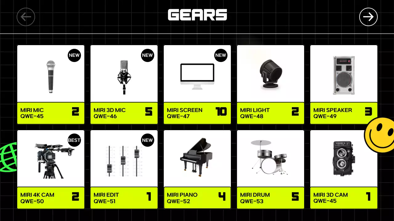 블랙, 네온 컬러의 키치한 일러스트 스티커와 볼드한 폰트로 리듬감을 강조한 공연, 대관 안내서