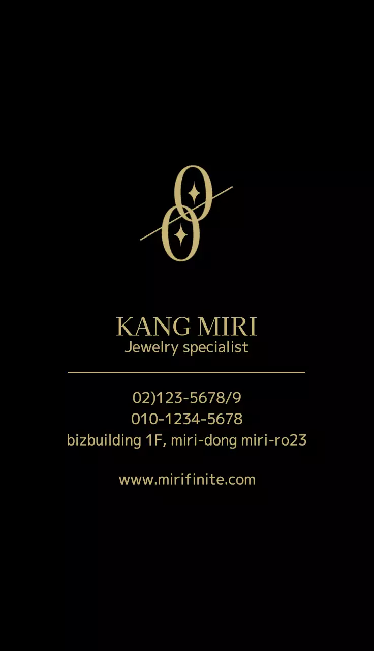 검정색과 금색의 심볼 로고가 있는 고급스러운 주얼리샵