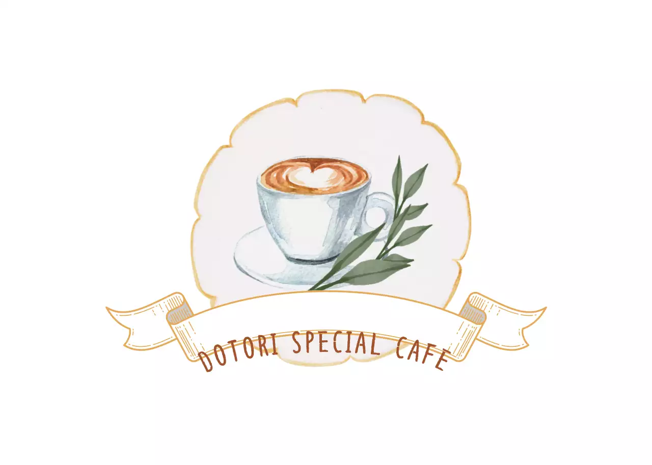 부드러운 색상의 앤틱한 컨셉인 카페 로고 스타일