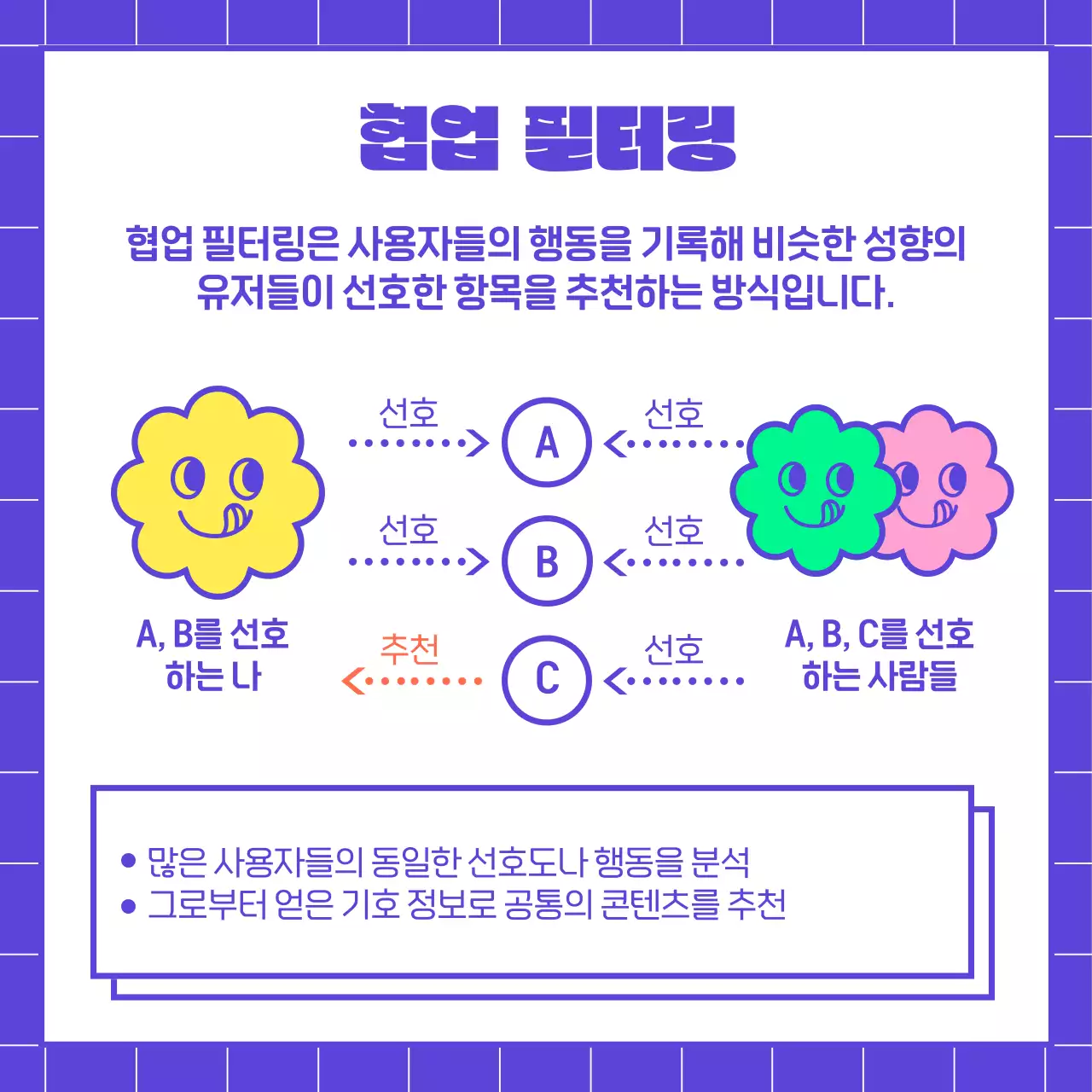 파란색과 컬러풀한 도형의 알고리즘 정보