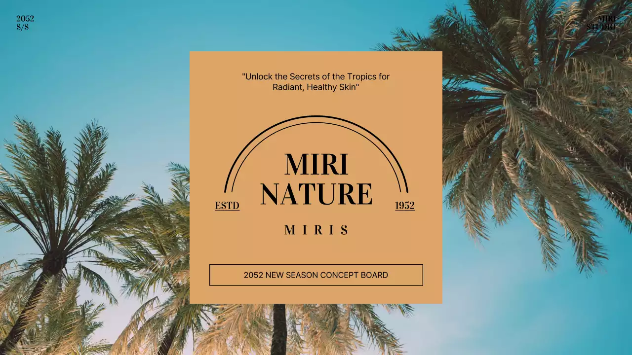 주황색과 베이지색의 심플한 화장품 컨셉보드