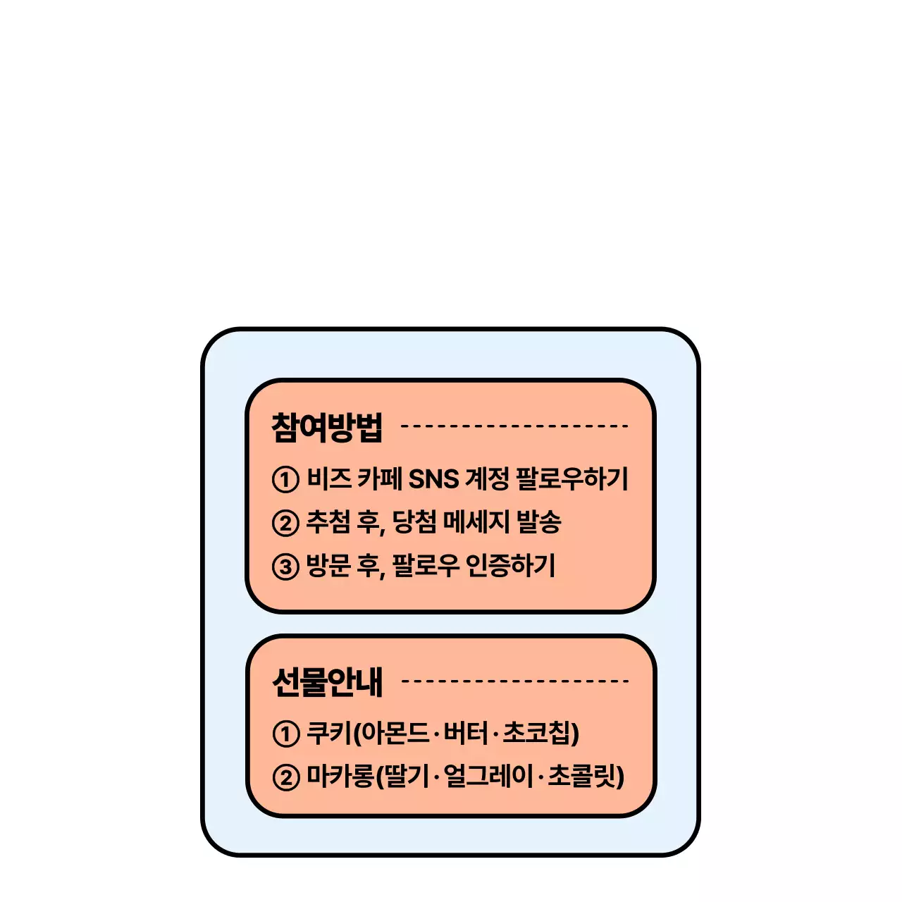 빨간색과 하늘색의 귀엽고 힙한 커피 주전자 캐릭터 스타일 sns 이벤트 안내 