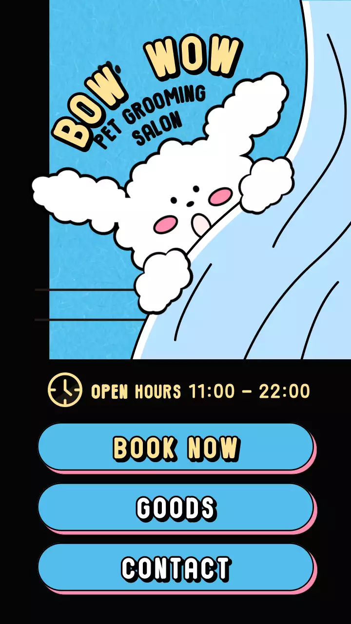 파란색의 목욕하다가 깜짝 놀란 귀여운 강아지 컨셉의 인스타스토리