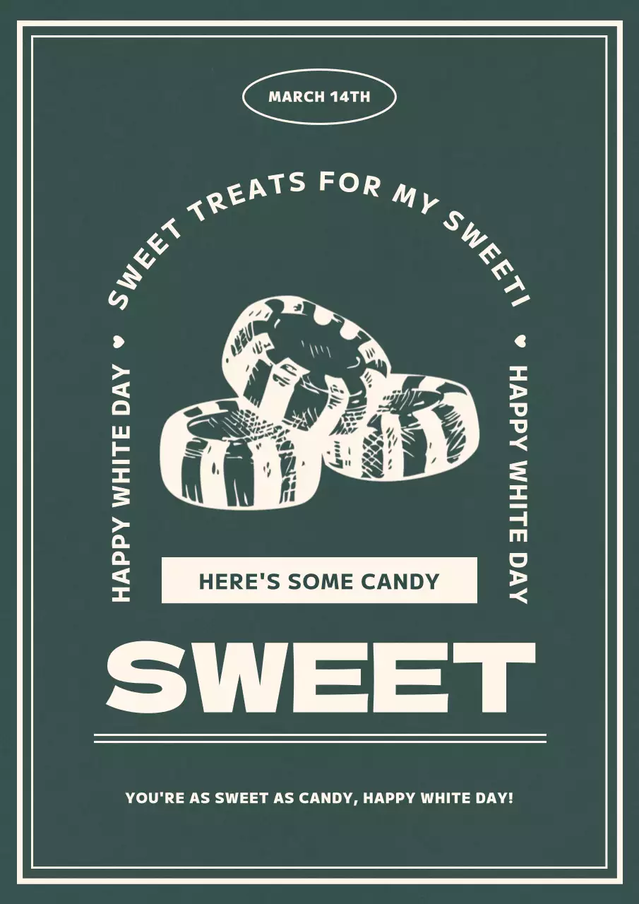 초록색과 베이지색의 화이트데이