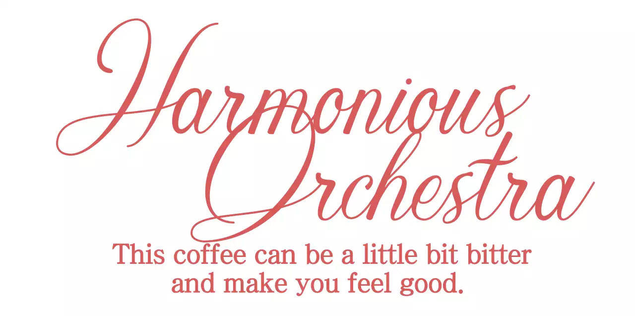 빨간색의 영어 텍스트가 강조된 고급스러운 컨셉의 카페용