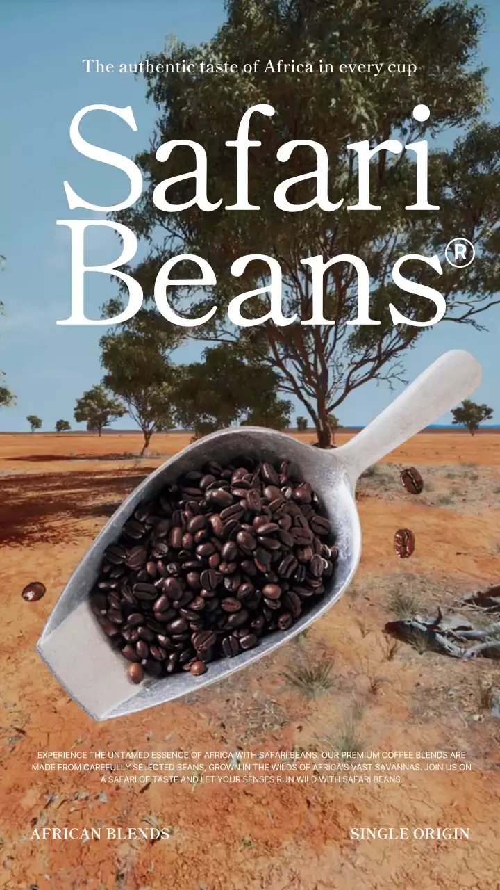 주황색과 갈색의 아프리카 원두 블렌드