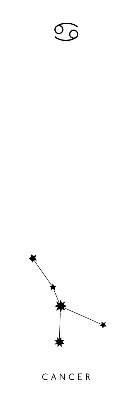 검정색의 별자리 모양과 심볼이 있고 빛나는 효과 일러스트가 있는 기념 굿즈