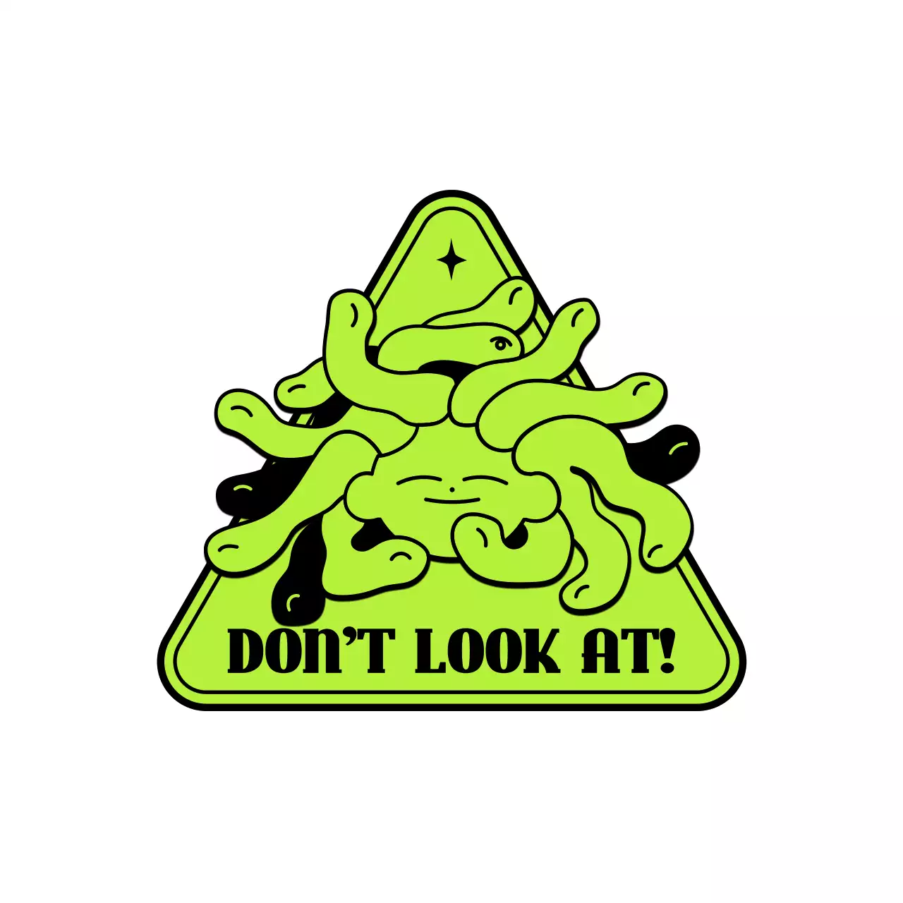 연두색의 귀엽고 힙한 일러스트가 들어간 앰블럼 로고 컨셉 개인굿즈용