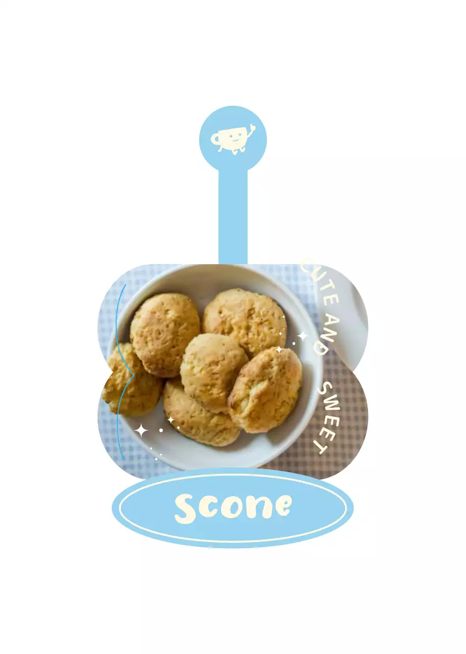 아기자기한 색상의 귀여운 컨셉의 디저트 메뉴 안내용