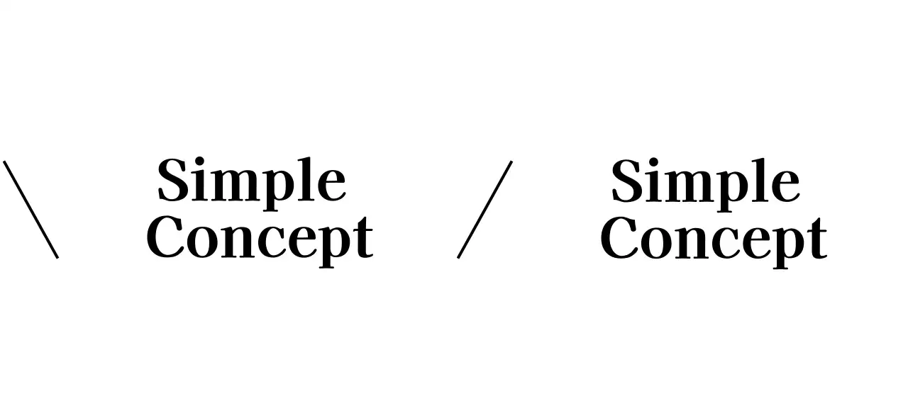 흰색과 검정색의 사선 라인과 영어 텍스트가 있는 심플한 디자인