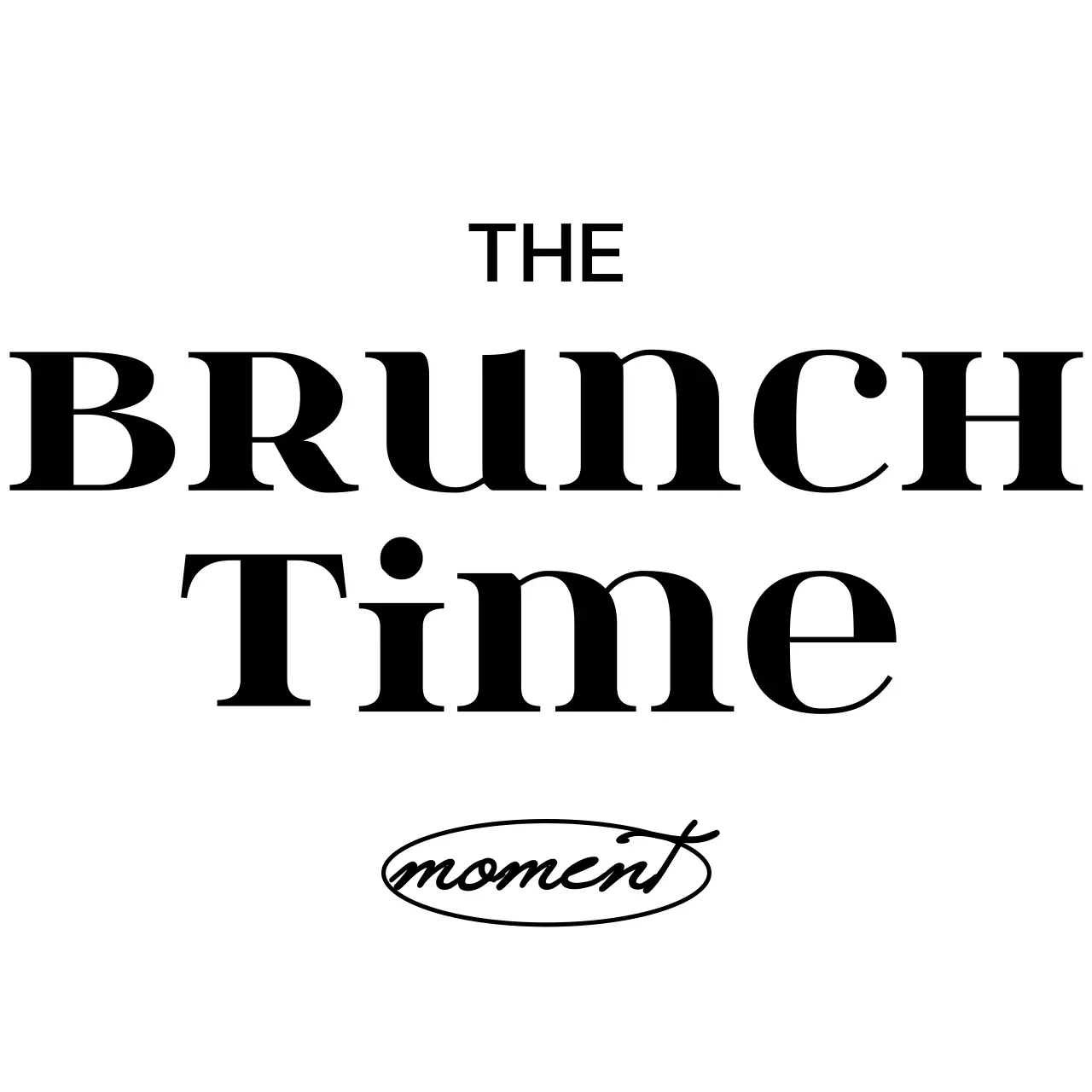 검정색과 하얀색의 심플하고 깔끔한 텍스트 로고형 스타일 브런치 카페 홍보 및 굿즈용 