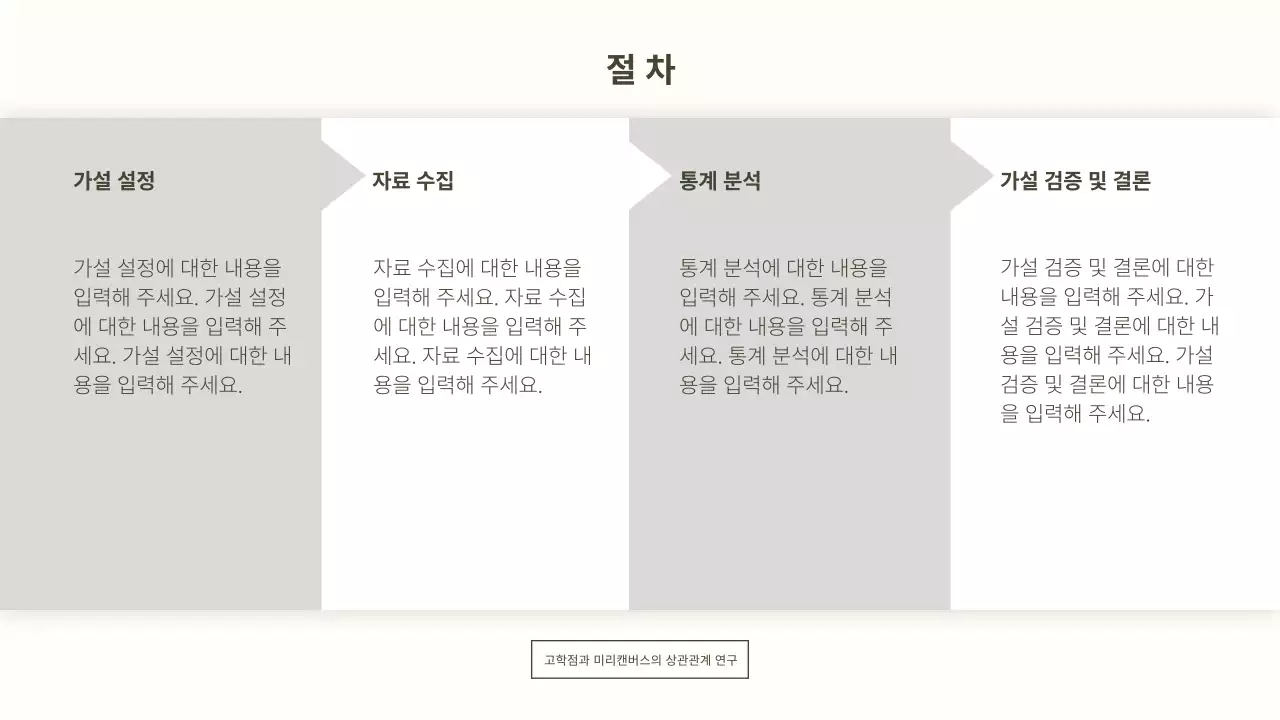 미색의 정돈된 미니멀한 기본 논문 발표