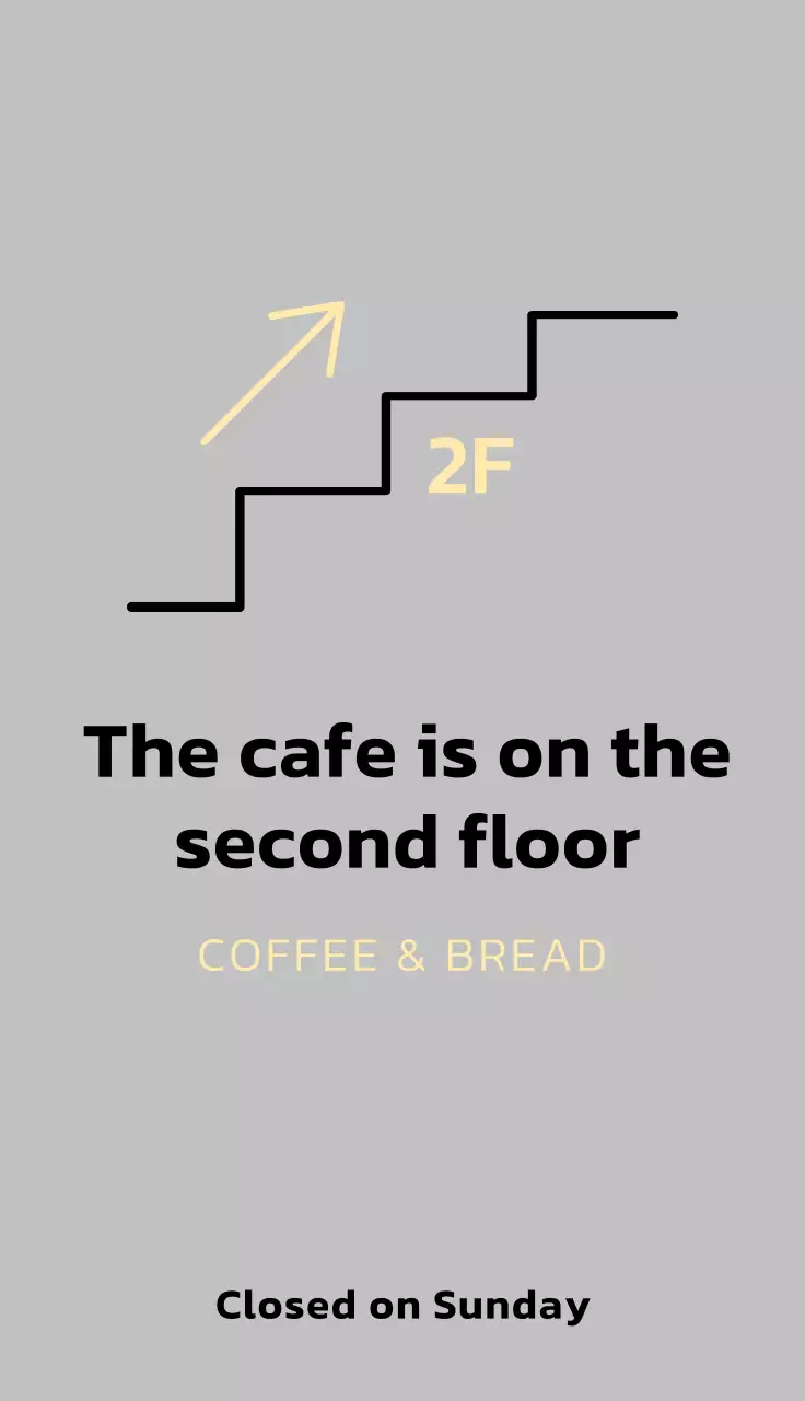 블랙과 옐로우 원형의 심플 로고 카페 홍보