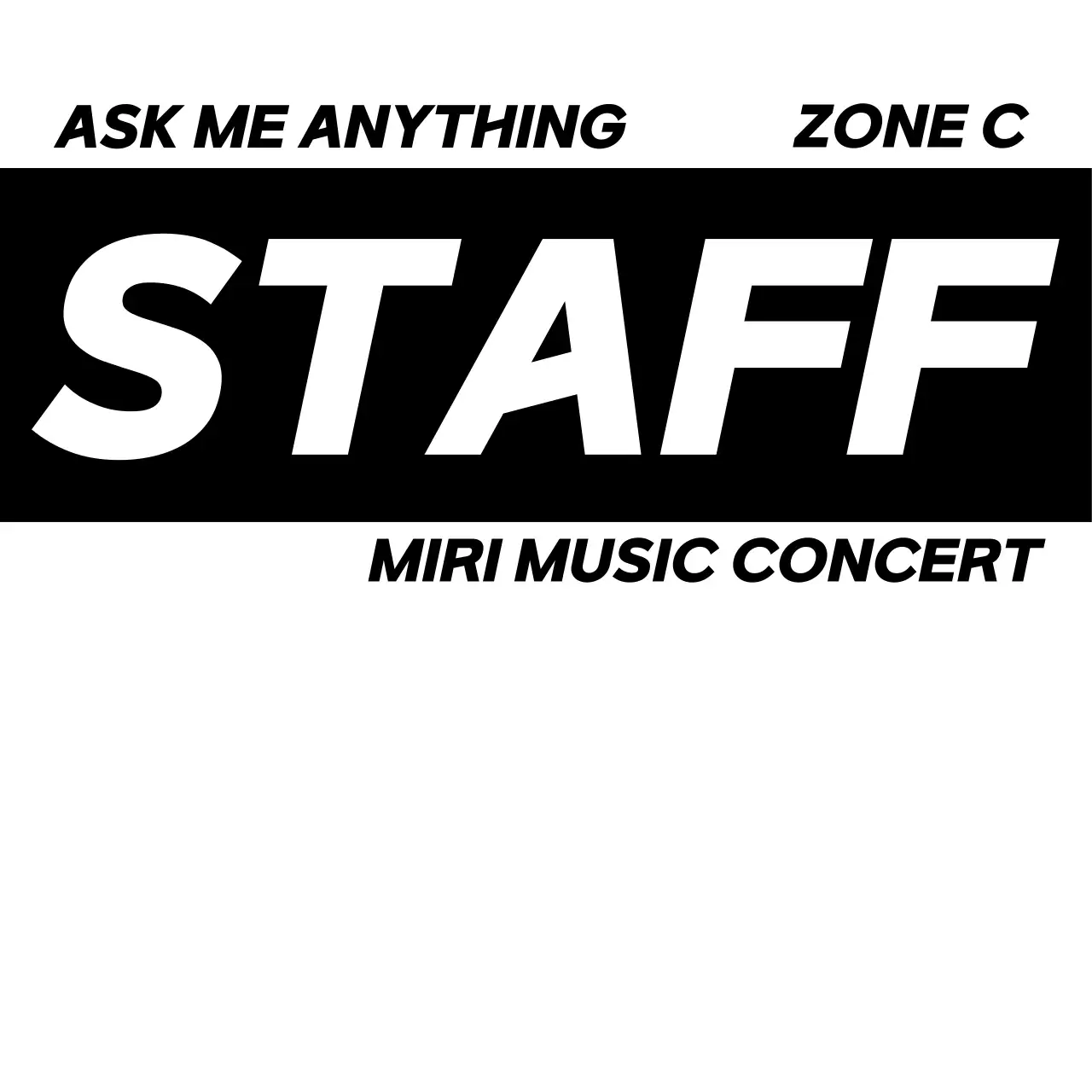 검정색의 심볼 로고가 있는 음악 콘서트 스탭 컨셉