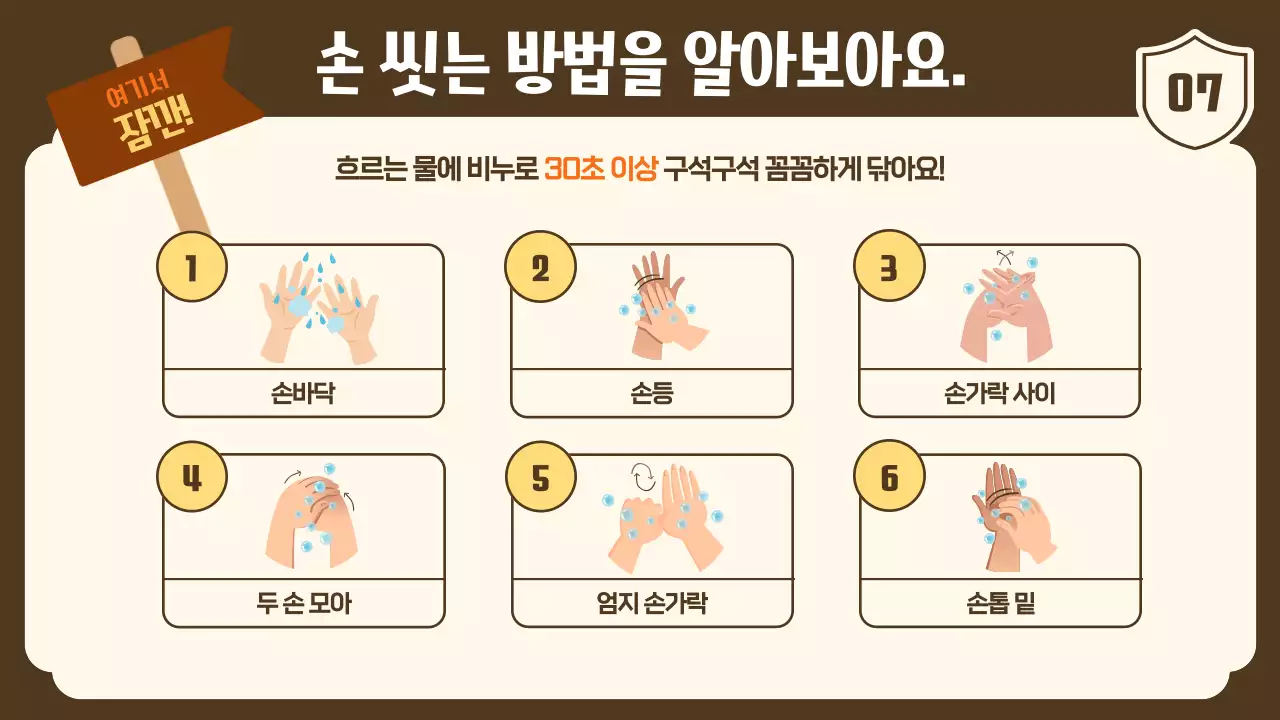 노란색의 친근하고 귀여운 식중독 예방 교육