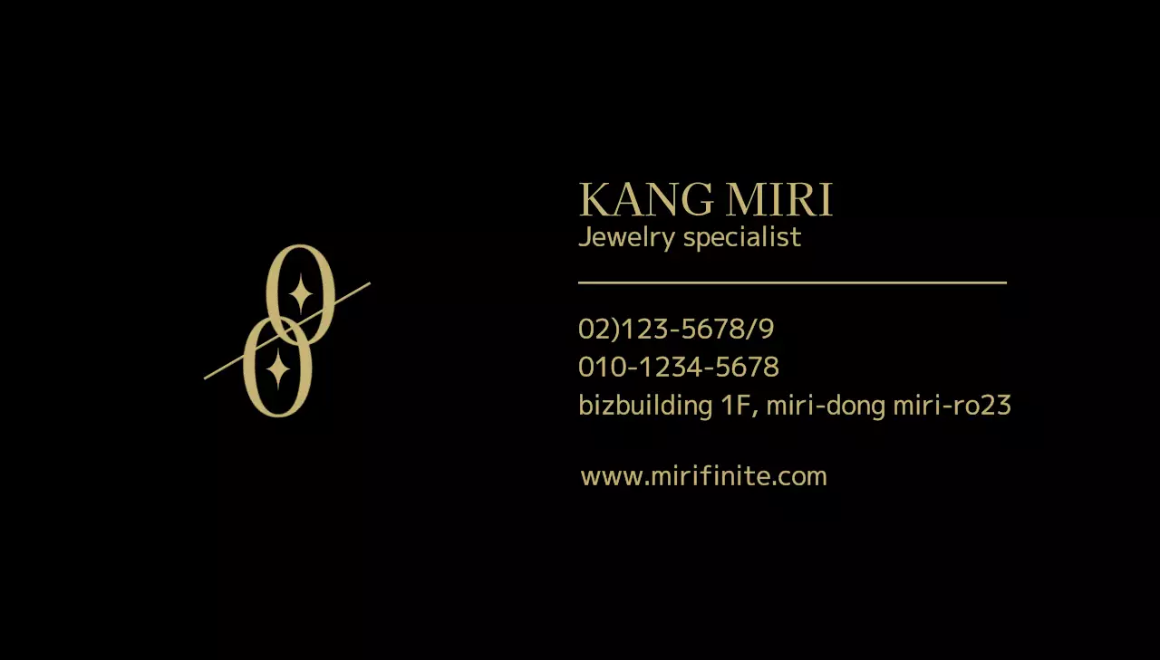 검정색과 금색의 심볼 로고가 있는 고급스러운 주얼리샵