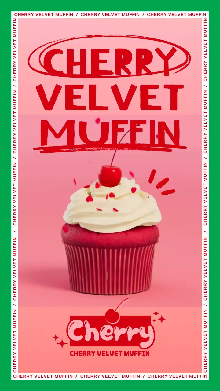 빨간색 컨셉의 신메뉴 출시 홍보 머핀