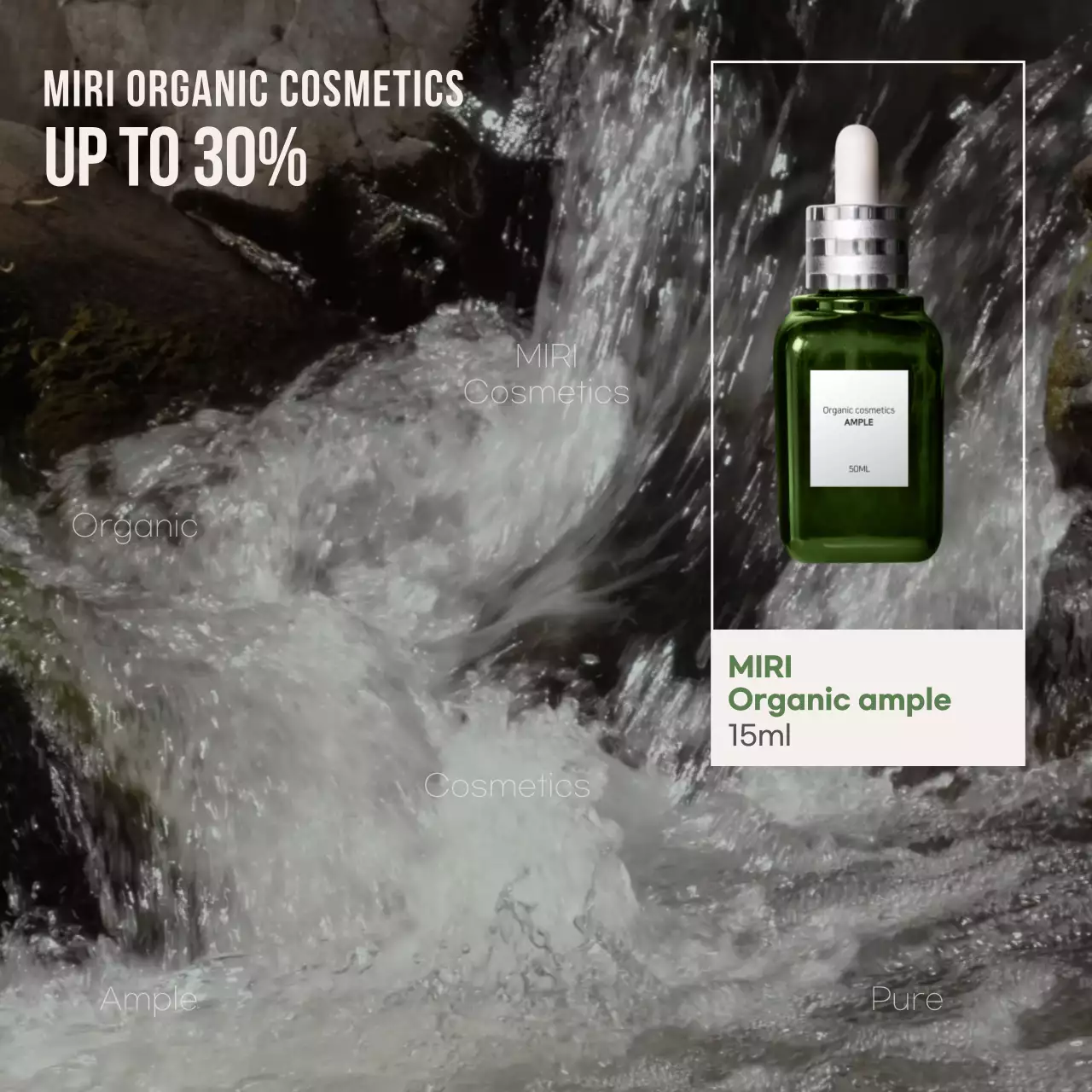 시냇물이 흐르는 심플한 친환경 화장품 홍보