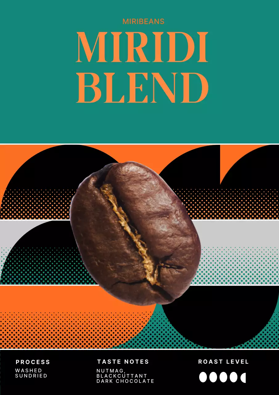 청록색 주황색 검은색 심플한 원두사진